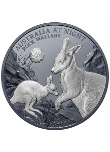 Niue 2024 Felskänguru - Rock Wallaby  Serie: Australien bei Nacht Silber 1 oz  Black Proof