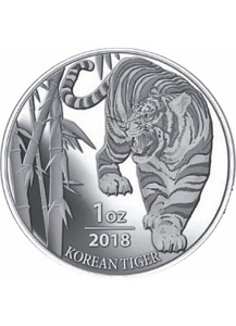 Südkorea 2018  South Korea Tiger Silber 1 oz
