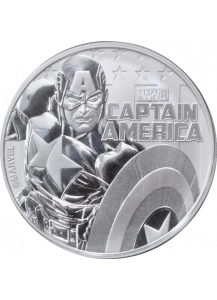 Tuvalu 2019  Marvel  Captain America   Silber 1 oz  